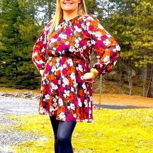 Banana Republic Floral Keyhole Mini Dress